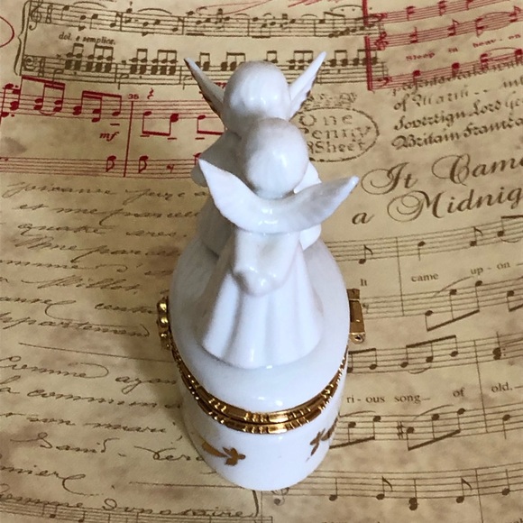 90's Lefton China Angels Trinket Box - Lefton Collectible - Angel Figurine - Picture 12 of 12